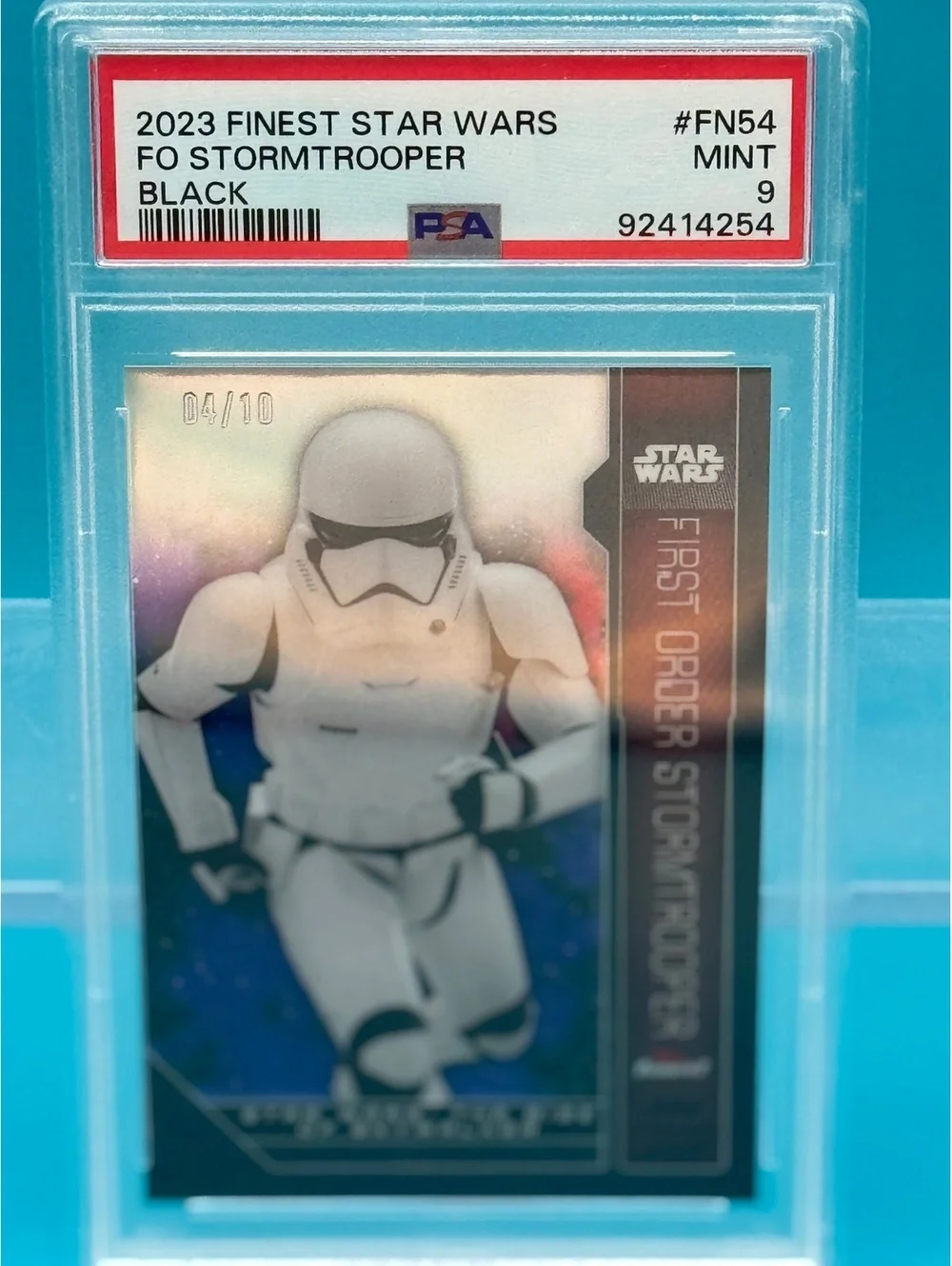 2023 Topps Finest Star Wars FO Stormtrooper Black Refractor /10 #FN54 PSA 9 MINT